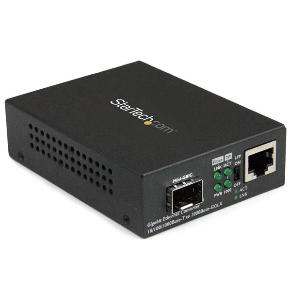 StarTech.com Gigabit Ethernet-fibermediaomvandlare med öppen SFP-port