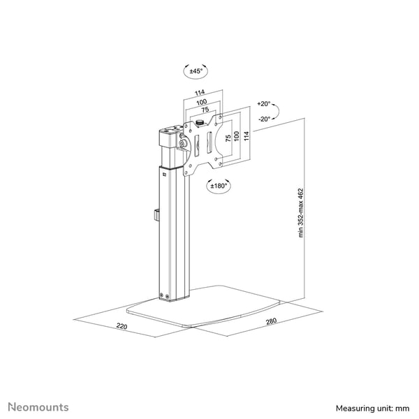 Neomounts FPMA-D865BLACK fäste och ställ till bildskärm 81,3 cm (32") Bord Svart