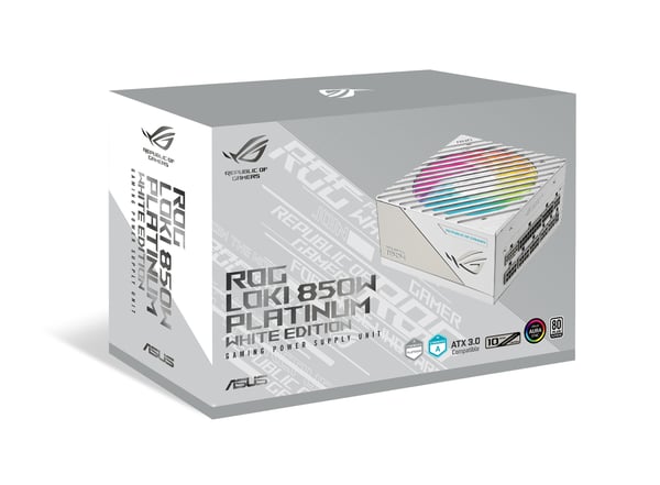 ASUS ROG Loki SFX-L 850W Platinum White virtalähdeyksikkö 24-pin ATX Valkoinen