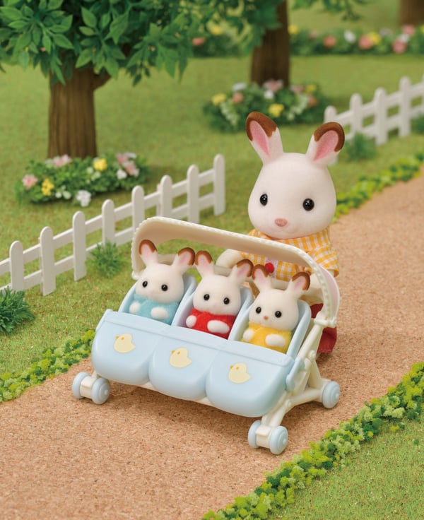 Sylvanian Families Trillinge-klapvogn