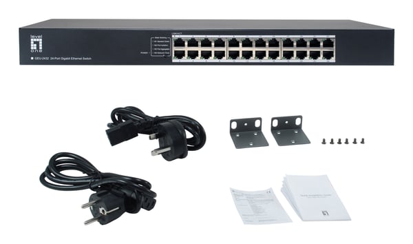LevelOne GEU-2432 Hallitsematon Gigabit Ethernet (10/100/1000) 1U Harmaa