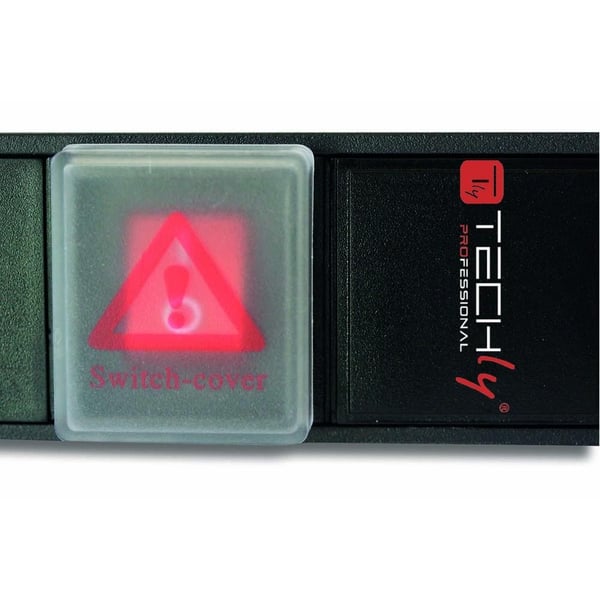 Techly 1HE I-CASE STRIP-81V stikdåse 2 m 8 AC stikkontakt(er) Indendørs Sort, Rød