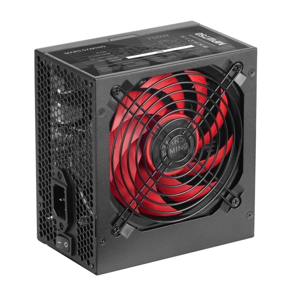 Mars Gaming MPIII750 virtalähdeyksikkö 750 W 20+4 pin ATX ATX Musta, Punainen