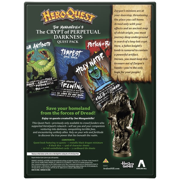 Hasbro Gaming Avalon Hill HeroQuest Joe Manganiello’s The Crypt of Perpetual Darkness