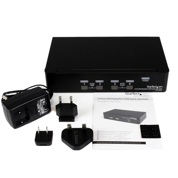 StarTech.com 4-portars DisplayPort USB KVM-switch med ljud