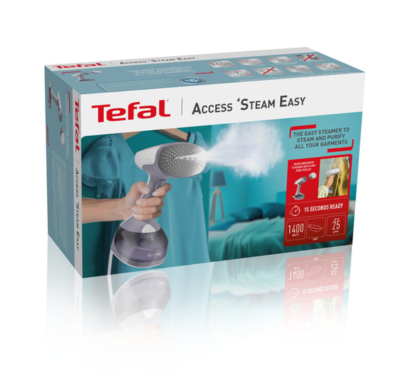 Tefal Access Steam Easy DT7151 Håndholdt beklædningsdamper 0,15 L 1400 W Grå, Hvid