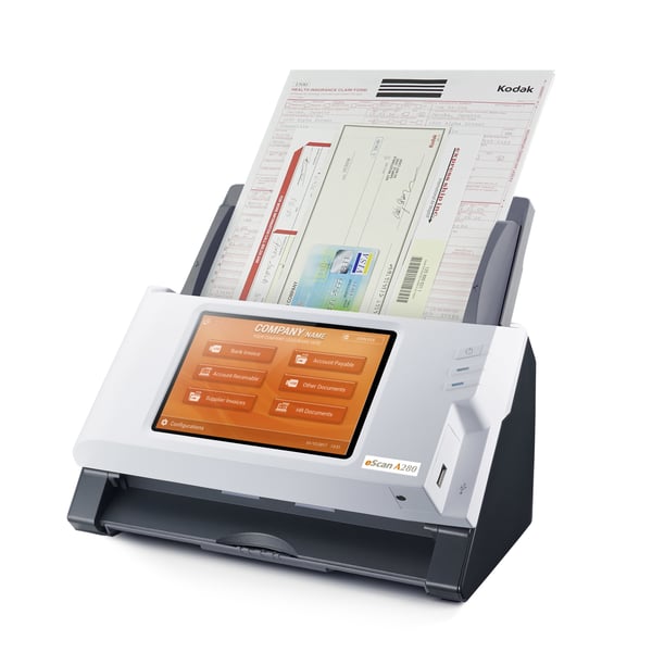 Plustek eScan A280 Enterprise ADF-skanner 600 x 600 DPI A4 Svart, Vit