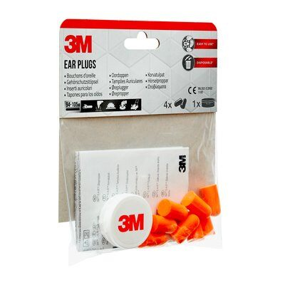 3M 1100C4 øreprop Genanvendelig øreprop Orange 4 stk