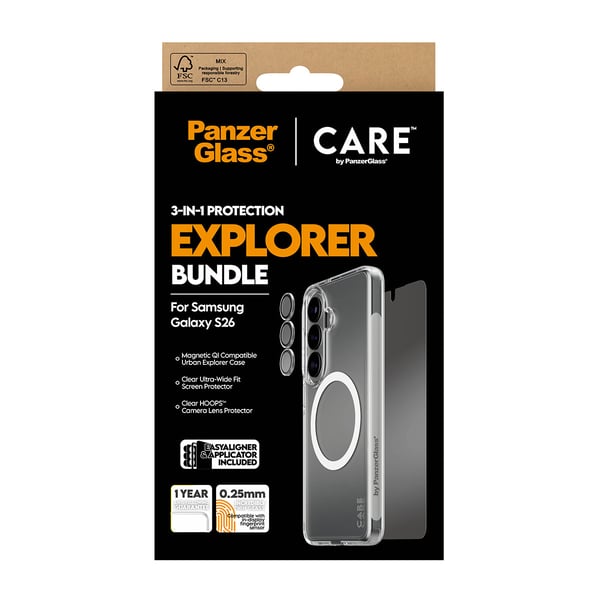 PanzerGlass ® | CARE™ by ® 3-in-1 Pakke Samsung Galaxy S26