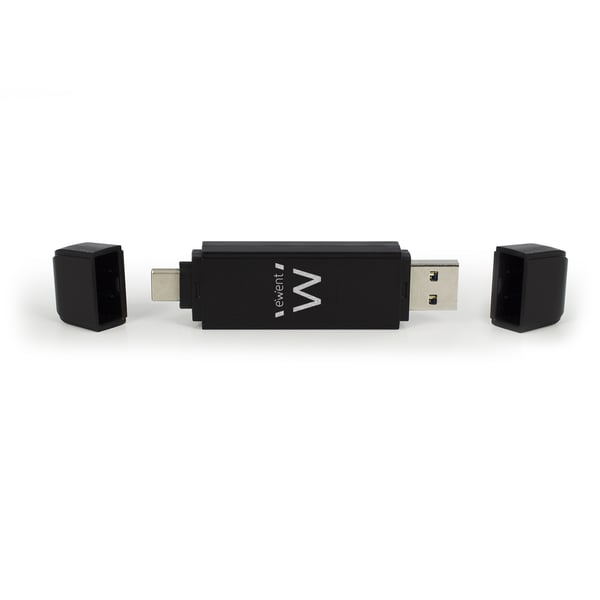 Ewent EW1075 kortinlukija USB 3.2 Gen 1 (3.1 Gen 1) Type-A/Type-C Musta