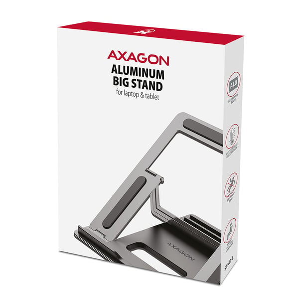 Axagon STND-L Ställ för bärbara datorer Ställ förl bärbar dator och surfplatta Grå 43,9 cm (17.3")