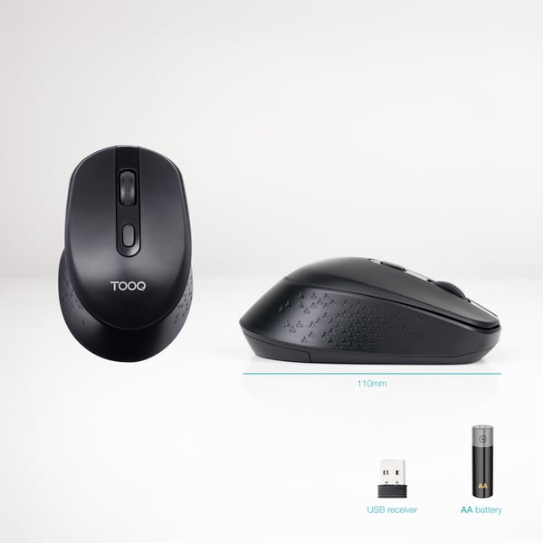 TooQ TQMW-1101-B datormöss Universal Högerhand RF Trådlös Optisk 1600 DPI