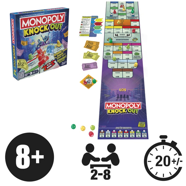 Monopoly Knockout 20 min. Brætspil Økonomisk simulering