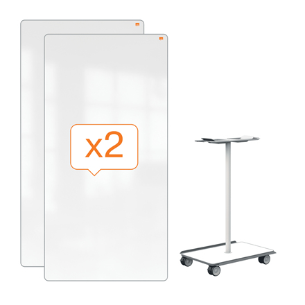 Nobo Move & Meet mobilt whiteboard-system til samarbejde 1800x900 mm