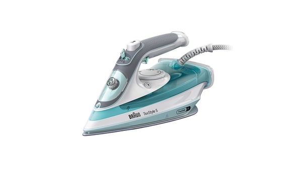 Braun TexStyle 3 SI 5017 GR Ångstrykjärn Keramisk stryksula 2700 W Grå, Turkos, Vit