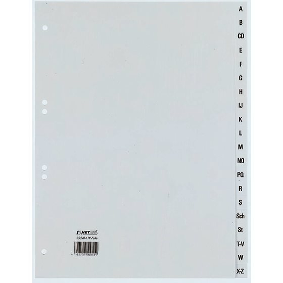 Rexel 25262481 faneskiller Alfabetisk faneindeks Polypropylen (PP) Grå