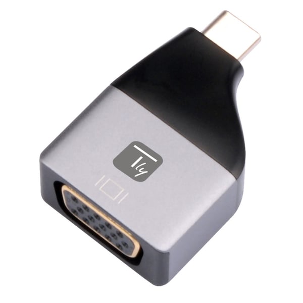 Techly IADAP USBC-VGAC USB grafisk adapter 1920 x 1200 pixel Sort, Sølv