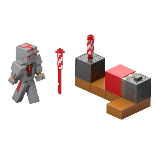 Minecraft Protector-fyrværkerisæt med actionfigur og tilbehør, samlerobjekt, 8,3 cm