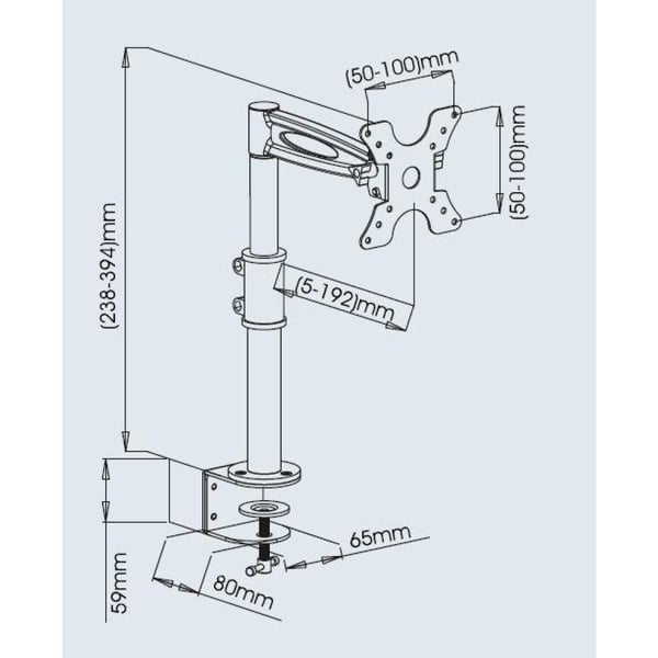 Techly ICA-LCD 501BK skærmbeslag og -stativer 68,6 cm (27") Skrivebord Sort