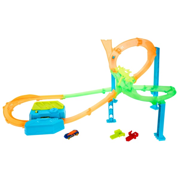Hot Wheels Neon Speeders TORNADO JUMP CRASH Track Set