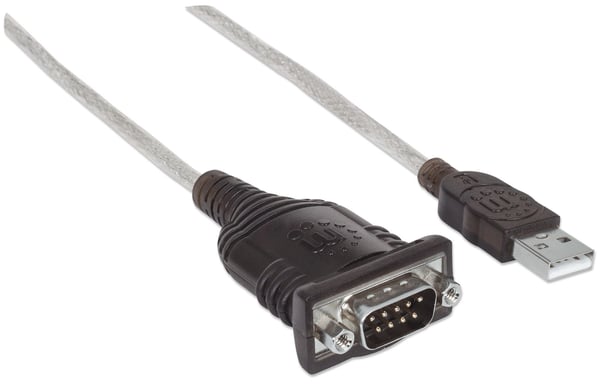 Manhattan 151856 serielkabel Sølv 0,45 m USB A Serial/COM/RS232/DB9