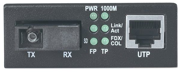 Intellinet 545068 mediakonverterare för nätverk 1000 Mbit/s Enkelläge Svart