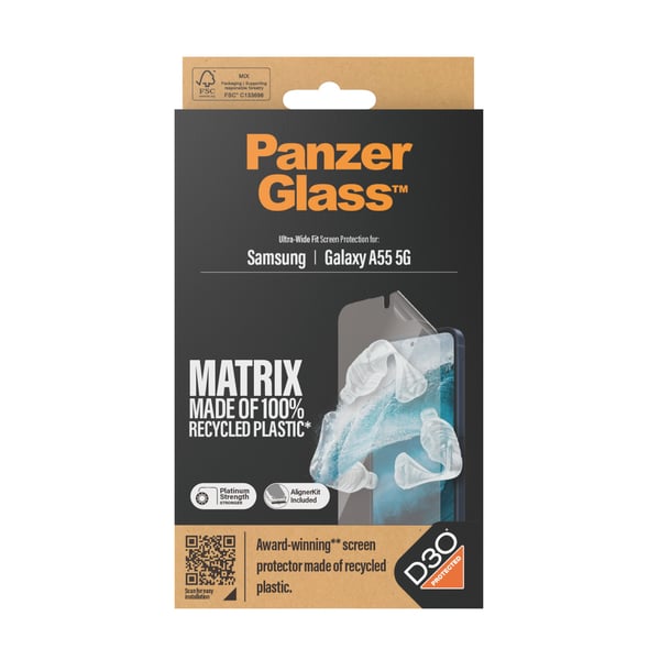PanzerGlass ® ECO MATRIX Screen Protector Samsung Galaxy A55 5G | Ultra-Wide Fit w. AlignerKit Kirkas näytönsuoja 1 kpl