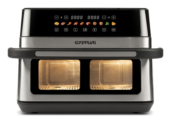 G3 Ferrari G10223 fritös Dubbel 12 l Fristående 2200 W Varmluftsfritös Svart, Rostfritt stål