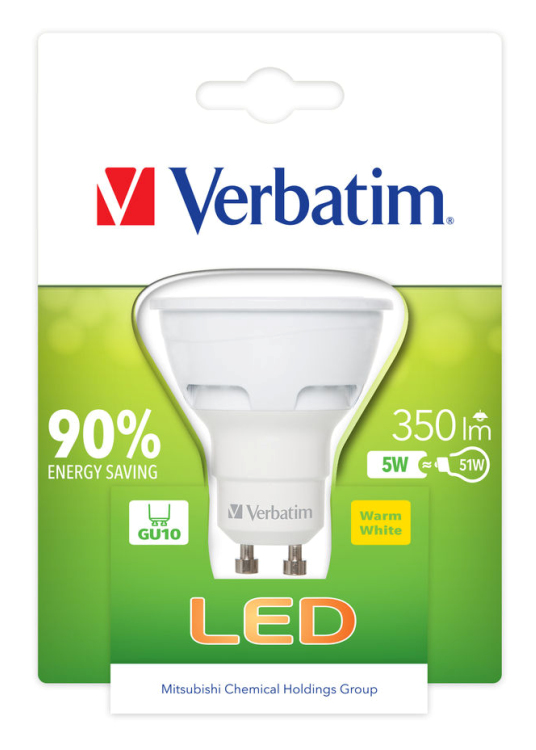 Verbatim PAR16 GU10 5W LED-lampe Varm hvid 2700 K