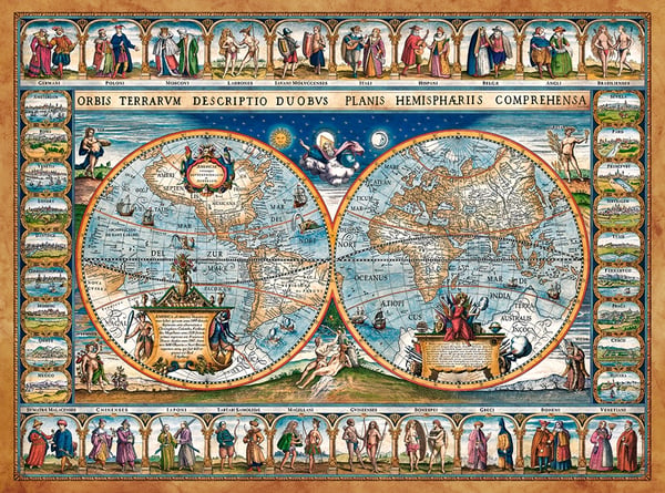 Castorland Map of the world, 1639 Puslespil 2000 stk Kort