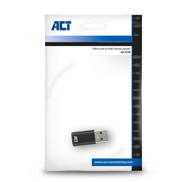 ACT AC7376 kabel kønsskifter USB A USB C Sort