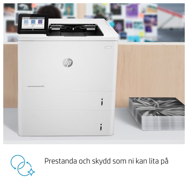 HP LaserJet Enterprise M611dn Svartvit Skrivare, Endast Ethernet; Dubbelsidig