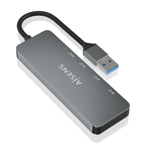 AISENS A106-0696 gränssnittshubbar USB 3.2 Gen 2 (3.1 Gen 2) Type-A 10000 Mbit/s Grå