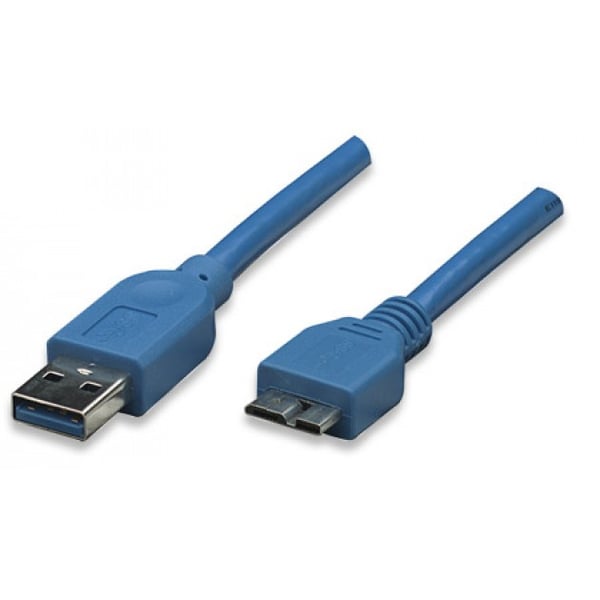 Techly ICOC-MUSB3-A-005 USB-kabel USB 3.2 Gen 1 (3.1 Gen 1) 0,5 m USB A Micro-USB B 5 Gbit/sek. Blå