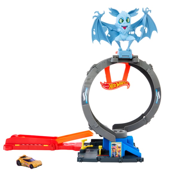 Hot Wheels City Bat Loop Attack-legesæt med legetøjsbil i størrelsesforholdet 1:64