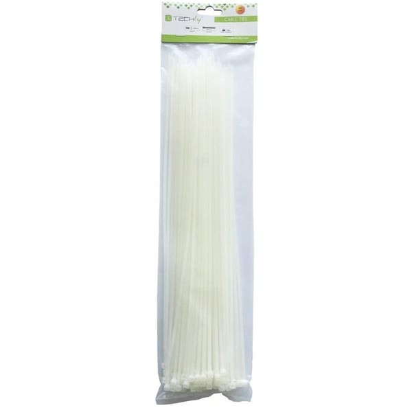 Techly 370 x 3.6mm kabelsamler Nylon Hvid 100 stk