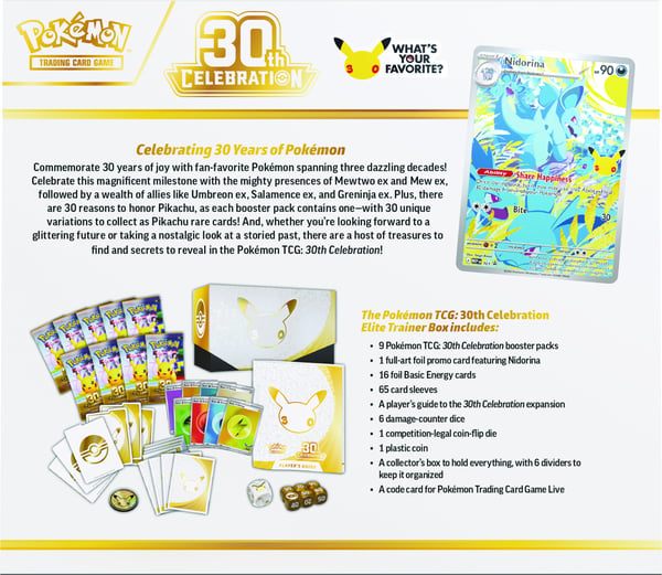 Asmodee Pokémon Elite Trainer Box 30th 20 min. Kortspil Samlerobjekt