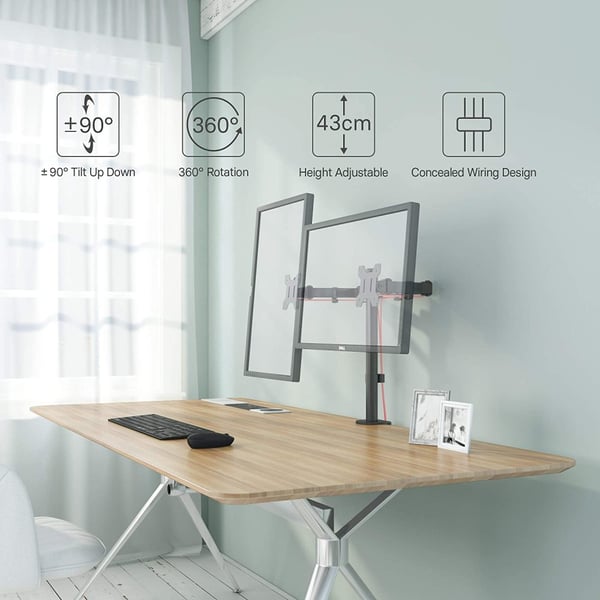 Techly ICA-LCD 582-D skærmbeslag og -stativer 81,3 cm (32") Skrivebord Sort