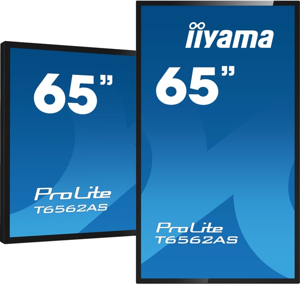 iiyama T6562AS-B1 skilte display Kiosk design 163,8 cm (64.5") LED 500 cd/m² 4K Ultra HD Sort Berøringsskærm Indbygget processer Android 8.0 24/7
