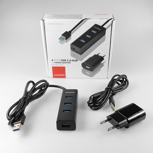Axagon HUE-S2BP gränssnittshubbar USB 3.2 Gen 1 (3.1 Gen 1) Type-A 5000 Mbit/s Svart