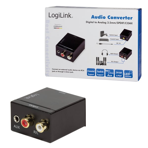 LogiLink CA0101 äänimuunnin Musta