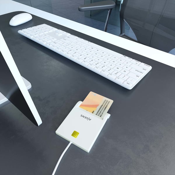 AISENS ASCR-SN07-W läsare smarta kort inomhus USB USB 2.0 Vit