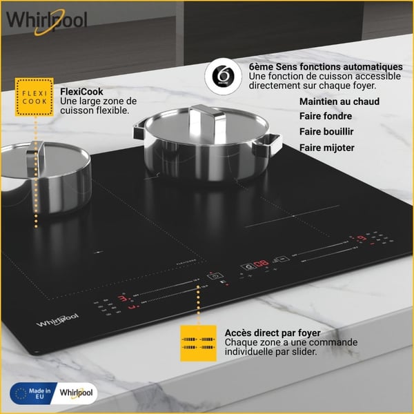 Whirlpool WL S7960 NE Sort Indbygget 60 cm Zone induktionskogeplade 4 zone(s)