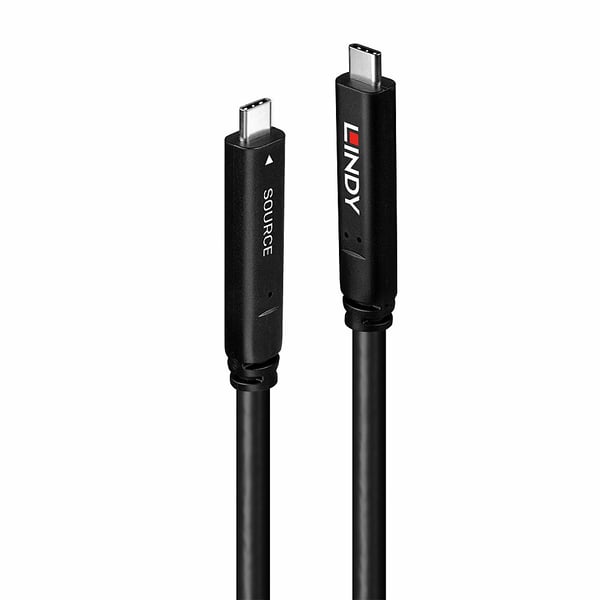 Lindy 43398 USB-kablar USB 3.2 Gen 1 (3.1 Gen 1) 10 m USB C 5 Gbit/s 60 W Svart