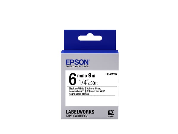 Epson tarrakasetti vakio - LK-2WBN vakio musta/valk. 6/9