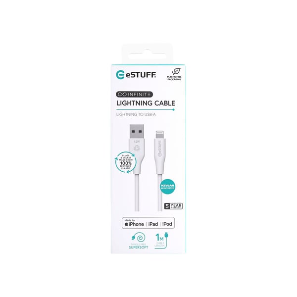 eSTUFF ES601170 belysningskabel 1 m Vit