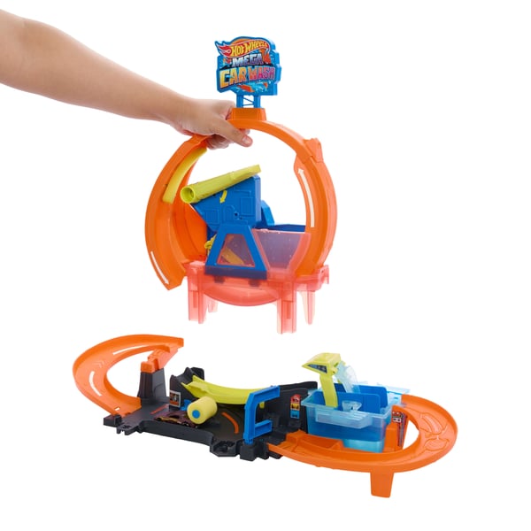 Hot Wheels City Innehåller 1 Biltvätt med megaloop och 1 Color Shifters-bil i skala 1:64.
