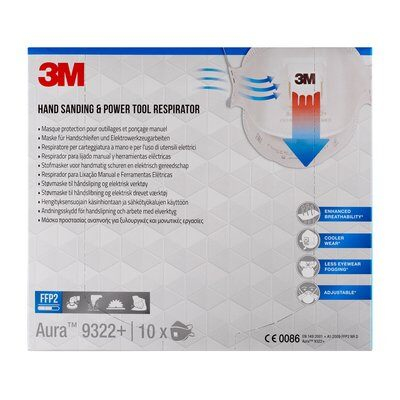 3M 9322PRO5 återanvändbart andningsskydd FFP2 Halvmask, andningsskydd Luftrenande andningsmask