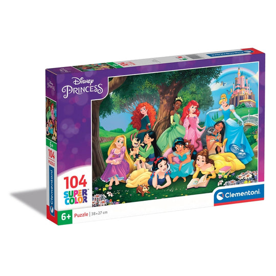 Clementoni Supercolor Disney Princess Puslespil 104 stk Tegnefilm