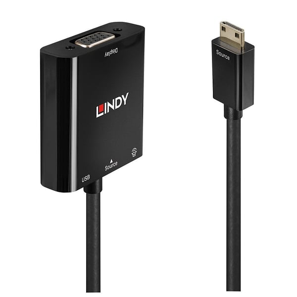 Lindy 38286 videokabel adapter 0,01 m HDMI Type C (Mini) Sort